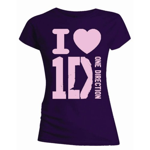 One Direction Ladies T-Shirt: I Love (Skinny Fit) - One Direction - Merchandise - Global - Apparel - 5055295350687 - 