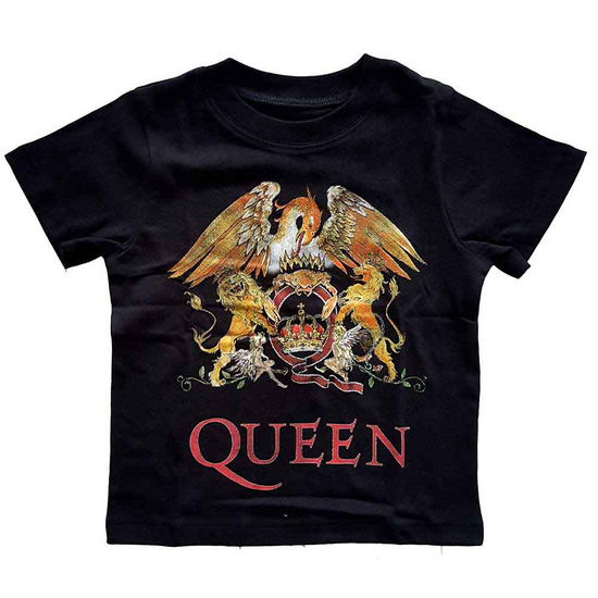 Cover for Queen · Queen Kids Toddler T-Shirt: Classic Crest (24 Months) (T-shirt) [size 1-2yrs] [Black - Kids edition]