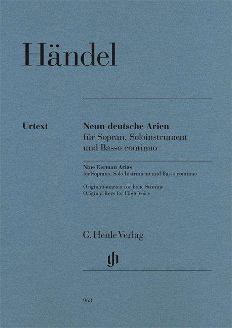 Cover for Handel · Neun Deutsche Arien, für Sopran, (Bog)
