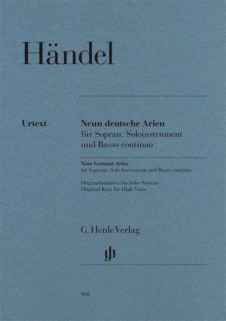 Cover for Handel · Neun Deutsche Arien, für Sopran, (Book)