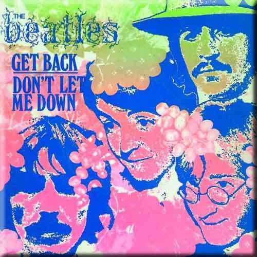The Beatles Fridge Magnet: Get Back / Don't Let Me Down (Psychedelic) (Psychedelic) - The Beatles - Produtos - Apple Corps - Accessories - 5055295311688 - 17 de outubro de 2014