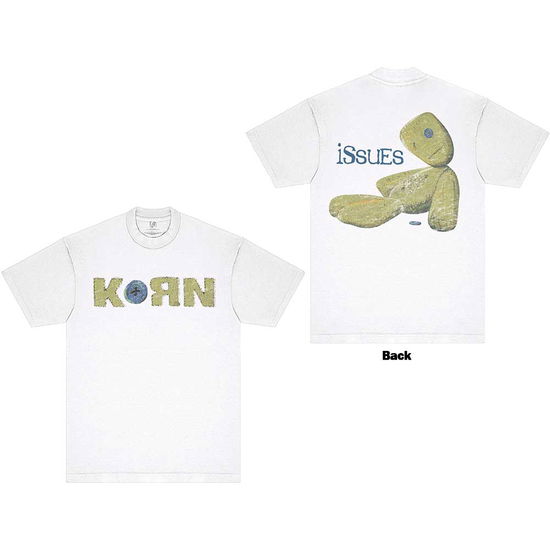 Cover for Korn · Korn Unisex T-Shirt: Doll Issues (White) (Back Print) (T-shirt) [size L] (2024)