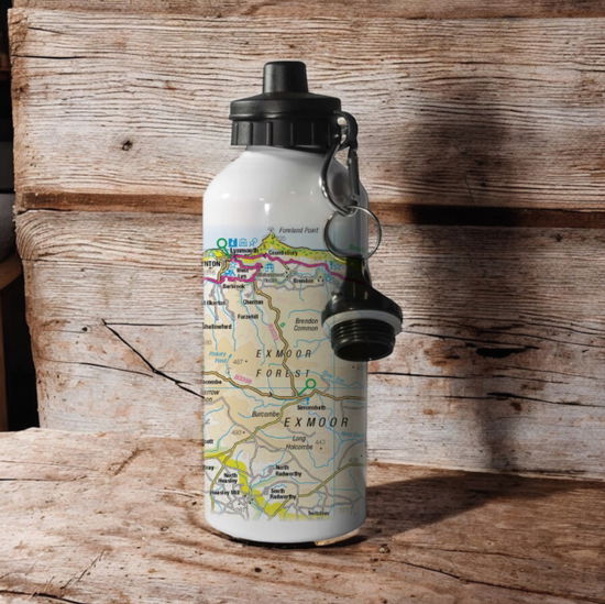 Cover for OS Map 600ml Metal Water Bottle - Exmoor National Park (MERCH) (2025)