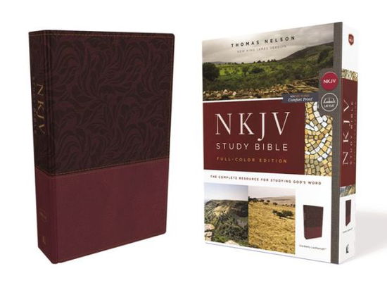 Cover for Thomas Nelson · NKJV Study Bible, Leathersoft, Red, Full-Color, Comfort Print: The Complete Resource for Studying God’s Word (Läderbok) (2018)