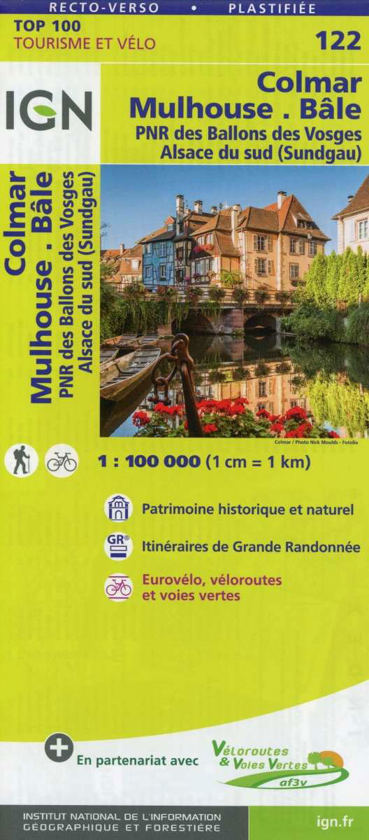 TOP100: 122 Colmar - Mulhouse - Bâle : PNR des Ballons des Vosges Alsace du Sud (Sundgau) - Ign - Livres - IGN - 9782758543688 - 27 mai 2018