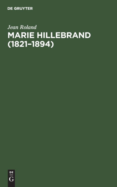 Cover for Jean Roland · Marie Hillebrand (Book) (1901)