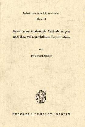 Cover for Zimmer · Gewaltsame territoriale Veränder (Book) (1971)