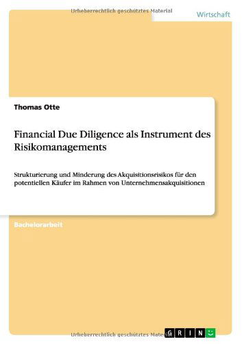 Cover for Otte · Financial Due Diligence als Instru (Buch) [German edition] (2014)