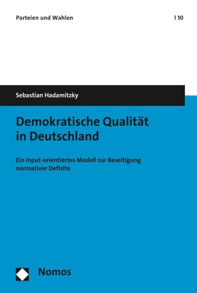 Cover for Hadamitzky · Demokratische Qualität in De (Book) (2016)