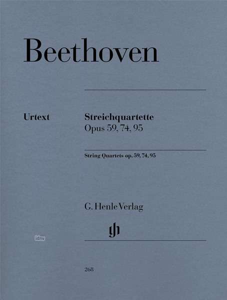 Streichquar.op.59,74,95.HN268 - Beethoven - Libros - SCHOTT & CO - 9790201802688 - 6 de abril de 2018