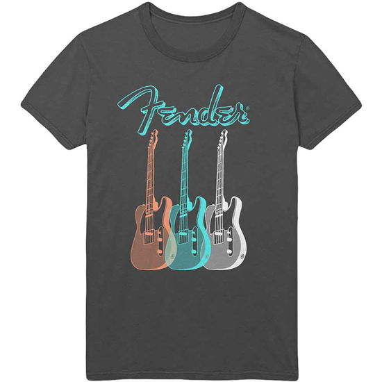 Fender Unisex T-Shirt: Triple Guitar - Fender - Produtos - MERCHANDISE - 5056012035689 - 15 de janeiro de 2020