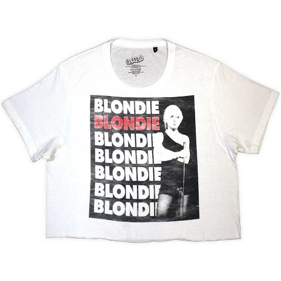 Blondie Ladies Crop Top: Stacked Logo - Blondie - Merchandise -  - 5056737240689 - 