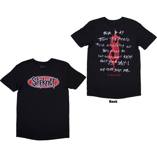 Cover for Slipknot · Slipknot Unisex T-Shirt: F It All (Black) (Back Print) (T-shirt) [size S] (2024)