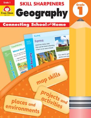 Cover for Evan Moor · Evan-Moor Skill Sharpeners Geography, Grade 1 Activity Book - Supplemental At-Home Resource Geography Skills Workbook (Paperback Book) (2018)