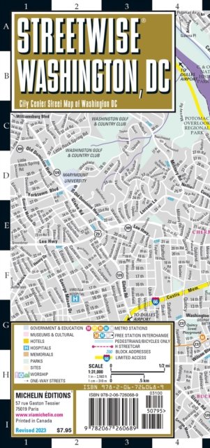 Cover for Michelin · Streetwise Washington DC Map - Laminated City Center Street Map of Washington, DC: City Plans (Kartor) (2023)