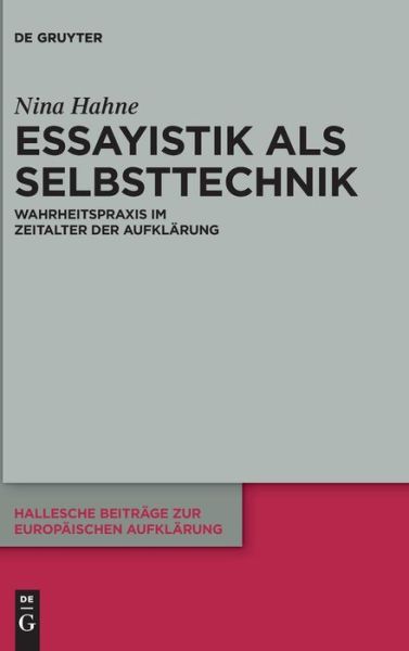 Cover for Hahne · Essayistik als Selbsttechnik (Book) (2015)