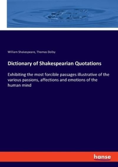 Dictionary of Shakespearian - Shakespeare - Books -  - 9783337951689 - October 27, 2020