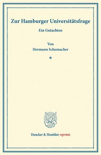 Cover for Schumacher · Zur Hamburger Universitätsfr (Buch) (2013)