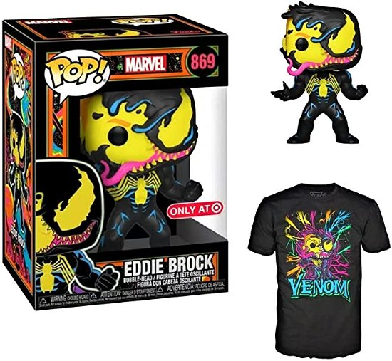 Funko Venom Eddie Brock Blacklight Pop and Tee - Funko Pop! - Produtos - FUNKO UK LTD - 0889698562690 - 27 de outubro de 2021