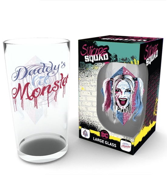 Suicide Squad Harley Quinn Face Large Glass - Suicide Squad - Produtos - SUICIDE SQUAD - 5028486372690 - 19 de março de 2022