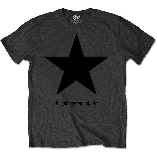 David Bowie Unisex T-Shirt: Blackstar on Grey - David Bowie - Produtos - Bravado - 5055979931690 - 7 de abril de 2016