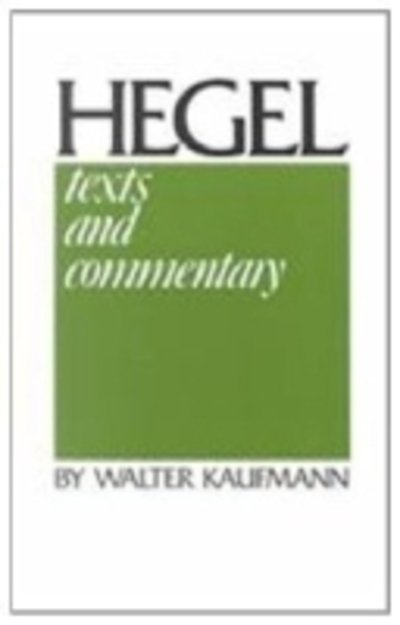 Cover for G. W. F. Hegel · Hegel: Texts and Commentary (Paperback Bog) (1977)
