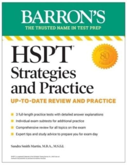 Cover for Barron's Educational Series · HSPT Strategies and Practice, Second Edition: Prep Book with 3 Practice Tests + Comprehensive Review + Practice + Strategies - Barron's Test Prep (Paperback Book) (2023)