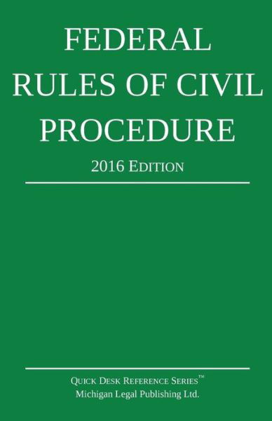 Cover for Federal Rules of Civil Procedure; 2016 Edition (Book) (2015)