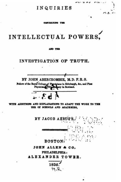 Cover for John Abercrombie · Inquires Concerning the Intellectual Powers and the Investigation of Truth (Taschenbuch) (2016)