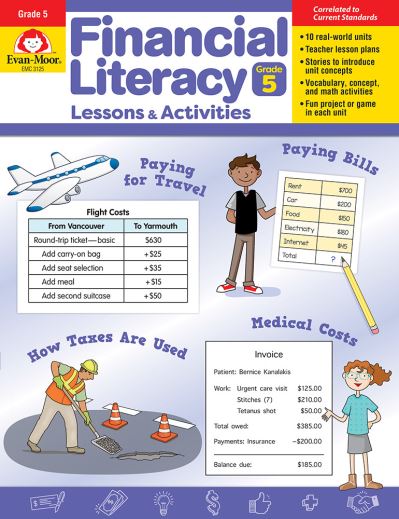 Cover for Evan-Moor Corporation · Financial Literacy Lessons and Activities, Grade 5 - Teacher Resource (Book) (2023)