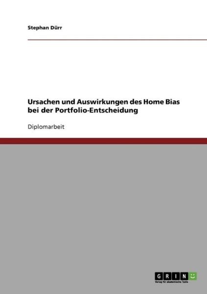 Cover for Dürr · Ursachen und Auswirkungen des Home (Book) [German edition] (2013)