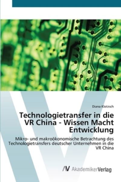 Cover for Klotzsch · Technologietransfer in die VR (Bok) (2012)