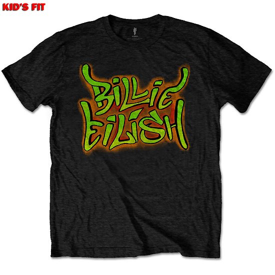Billie Eilish · Graffiti (11-12 Years) - Kids Tee - Black (Kläder) [size 11-12yrs] [Black - Kids edition]