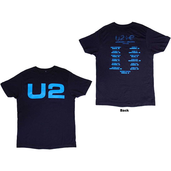 Cover for U2 · U2 Unisex T-Shirt: Logo E+I 2018 Tour Dates (Back Print / Ex-Tour) (T-shirt) [size S] (2023)