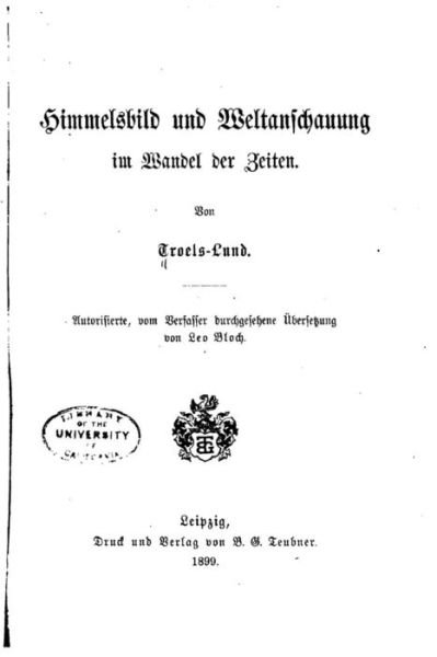 Cover for Troels-Lund · Himmelsbild Und Weltanschauung Im Wandel Der Zeiten (Paperback Book) (2016)