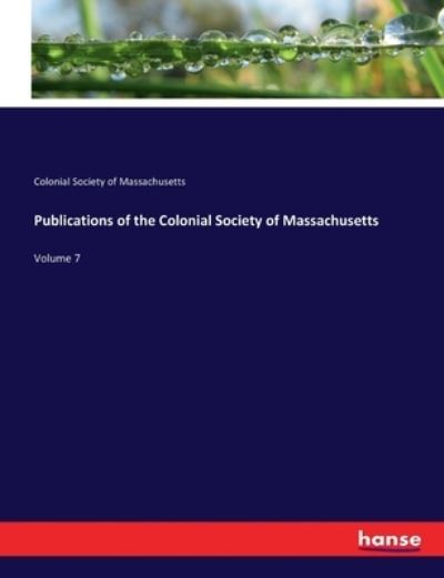 Cover for Massachusetts · Publications of the Colon (Book) (2017)