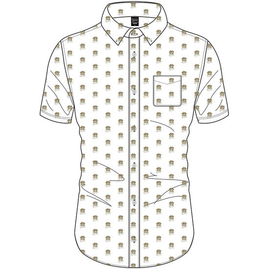 Cover for Queen · Queen Unisex Casual Shirt: Crest Pattern (All Over Print) (Klær) [size S] [White - Unisex edition]