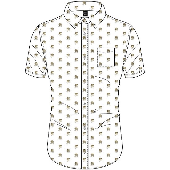 Cover for Queen · Queen Unisex Casual Shirt: Crest Pattern (All Over Print) (Bekleidung) [size S] [White - Unisex edition]