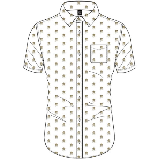 Cover for Queen · Queen Unisex Casual Shirt: Crest Pattern (All Over Print) (Kläder) [size S] [White - Unisex edition]