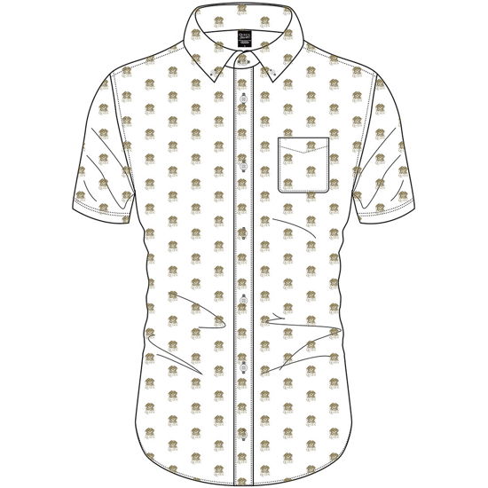 Cover for Queen · Queen Unisex Casual Shirt: Crest Pattern (All Over Print) (Klær) [size S] [White - Unisex edition]