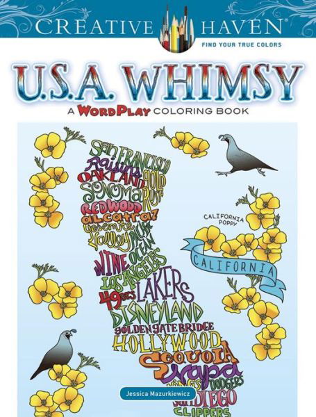 Creative Haven U.S.A. Whimsy: A WordPlay Coloring Book - Creative Haven - Jessica Mazurkiewicz - Books - Dover Publications Inc. - 9780486816692 - November 24, 2017