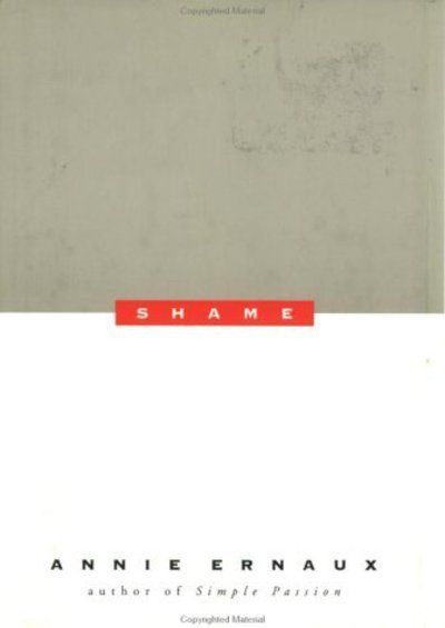 Cover for Annie Ernaux · Shame (Innbunden bok) [A Seven Stories Press 1st Ed edition] (1999)