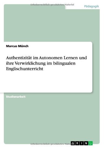 Cover for Münch · Authentizität im Autonomen Lernen (Book) [German edition] (2013)