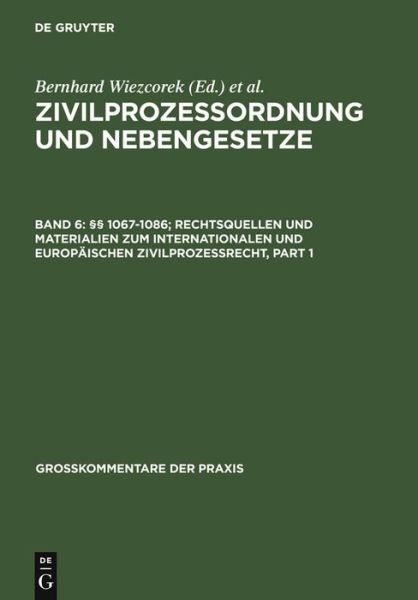 Cover for Rolf A. Schütze · Zivilprozessordnung.6 P.1067-1086 (Book) [German, 3rd edition] (2006)