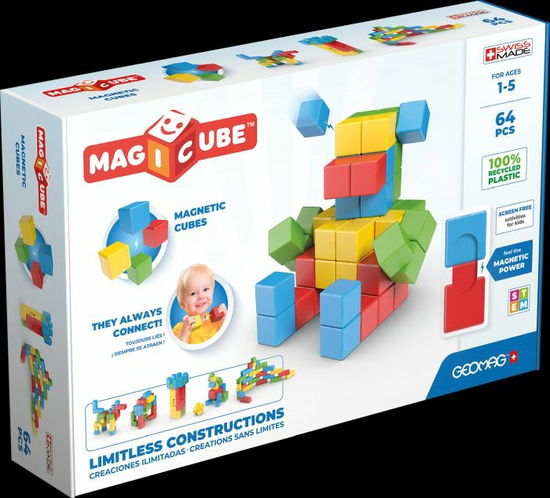 Cover for Geomag · GEOMAG Magicube Full Color Recycled Try me - 64 pcs (Toys)