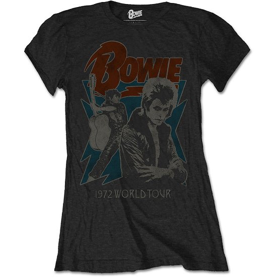Cover for David Bowie · 1972 World Tour Black (T-shirt) [size S] [Ladies edition] (2016)