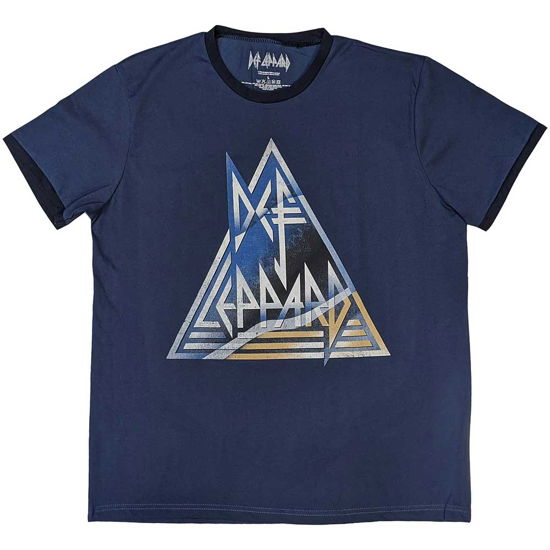 Def Leppard Unisex Ringer T-Shirt: Triangle Logo - Def Leppard - Koopwaar -  - 5056737209693 - 