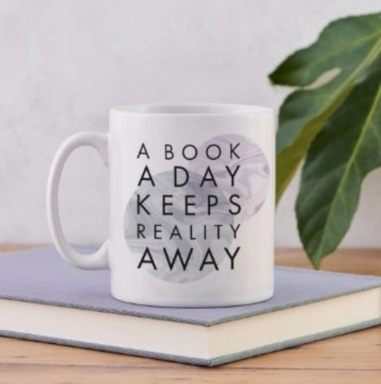 Literary Mug - "Book A Day Keeps Reality Away" - Marble Design (MERCH) (2024)