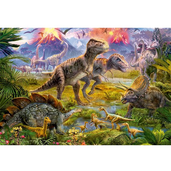Cover for Educa Borras - Dinosaur Gathering 500 piece Jigsaw Puzzle (SPILL) (2020)