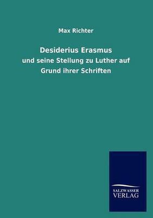 Cover for Max Richter · Desiderius Erasmus (Paperback Bog) [German edition] (2012)